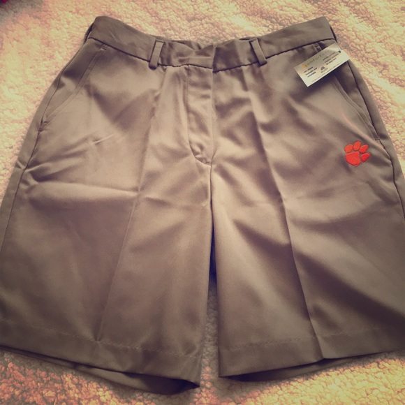 Ladies Khaki Golf Shorts Clemson Nwt